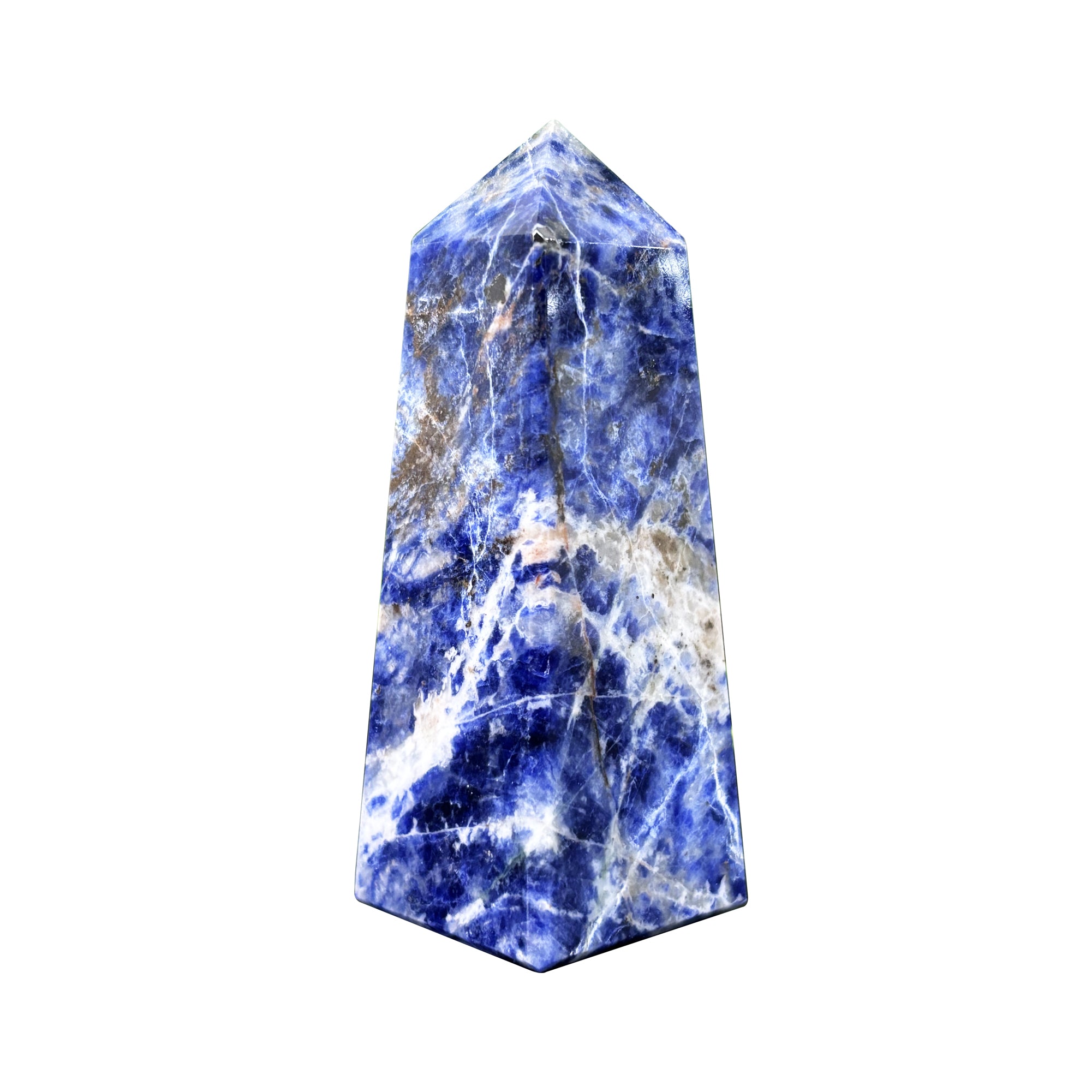 Natural Sodalite Crystal Obelisk Tower - Healing Gemstone for Meditation, Energy Work, Chakra Balancing & Spiritual Growth | Perfect for Home Décor, Yoga Spaces & Reiki Healing Sessions