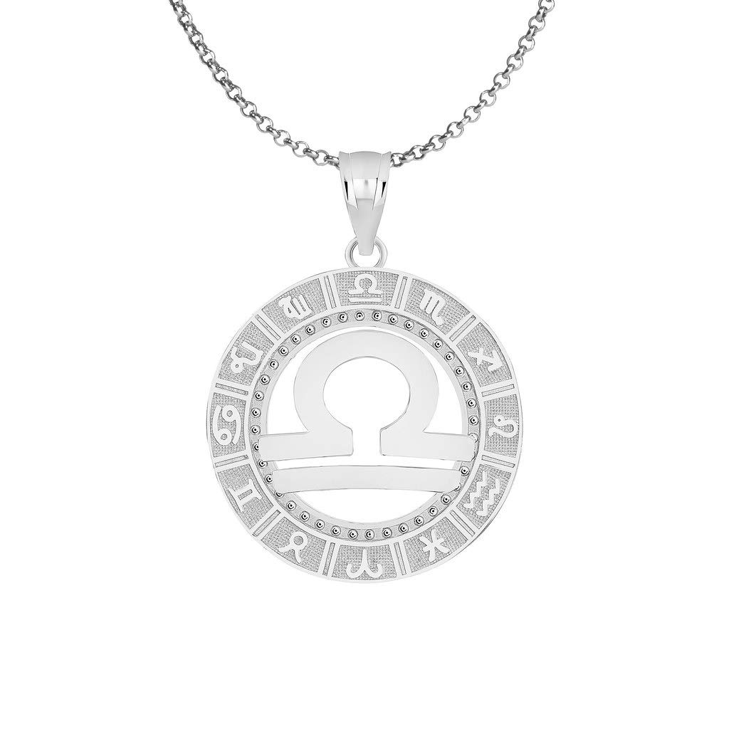 10K White Gold Zodiac Necklace - Personalized Constellation Horoscope Pendant with 18