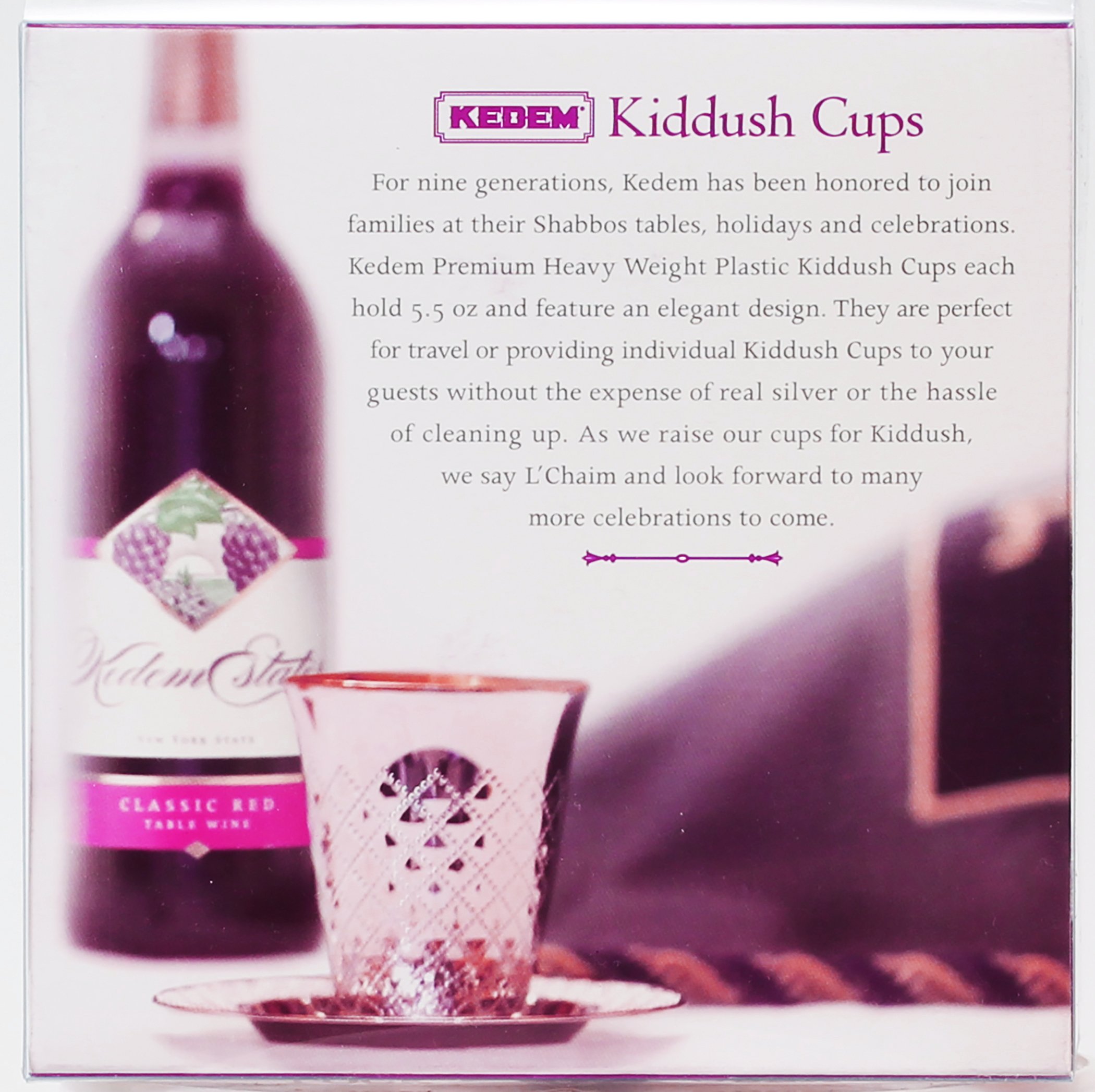 Elegant Diamond Kiddush Cups with Tray - 5.5oz Disposable Communion Cups (5 Pack) | Passover Seder Wine Goblets | Perfect for Travel, Kids & Jewish Holidays | Great for Weddings, Bar Mitzvahs & Religious Ceremonies