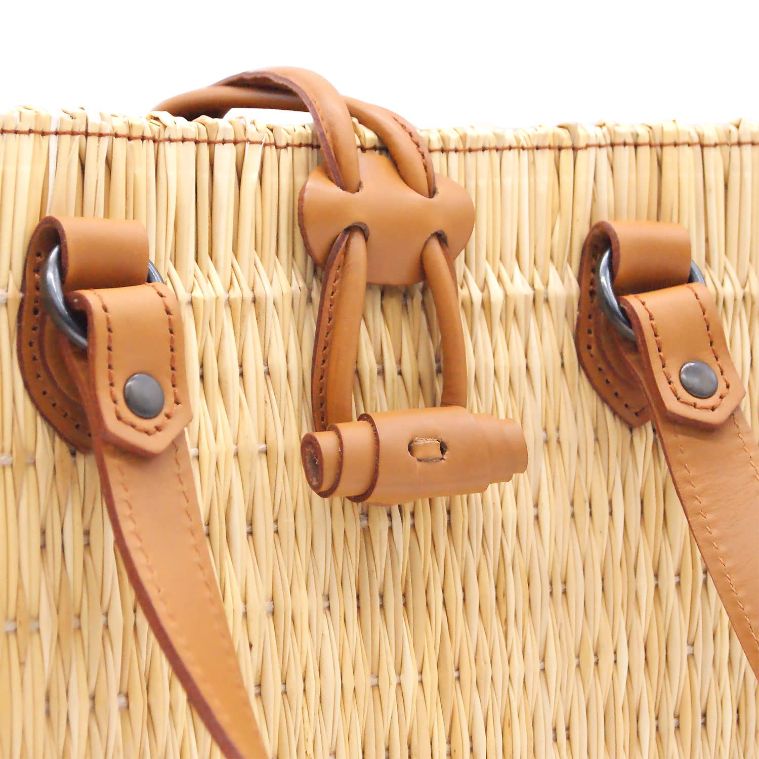 Handmade Wicker Straw Basket Handbag for Women - Natural Rattan Beach Bag - Made in Portugal | Perfect for Summer, Picnics & Boho Fashion Accessories
