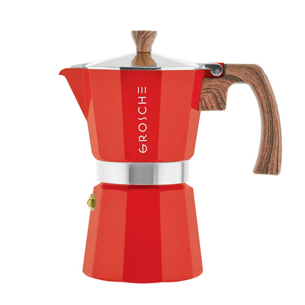 Grosche Milano Stovetop Espresso Maker - 6 Cup (9.3 fl oz) Italian Coffee Pot, Moka Pot for Gas & Electric Stoves - Perfect for Home, Office & Camping Coffee Brewing