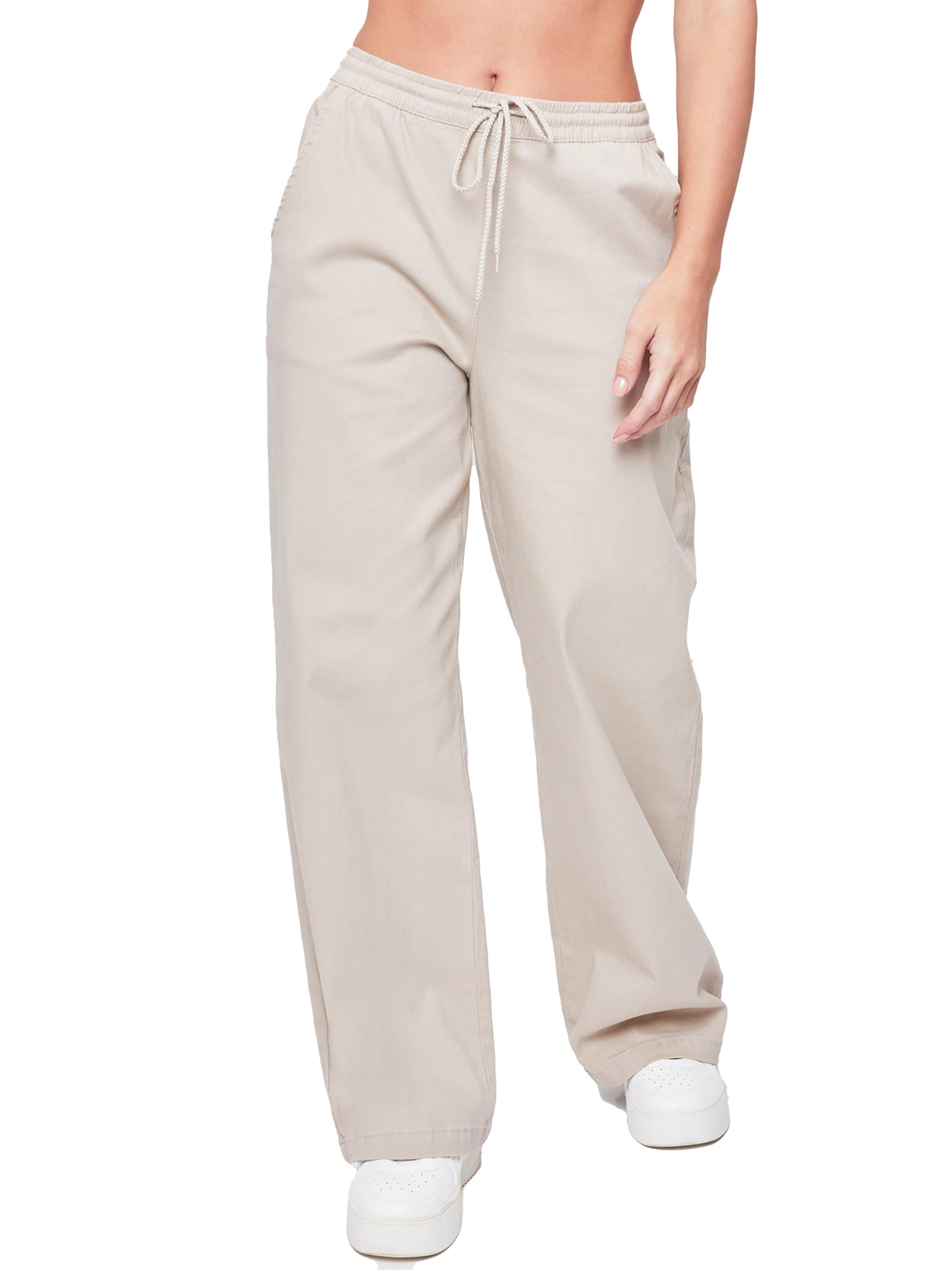YMI Women's High Waisted Wide Leg Jogger Jeans - Comfortable Stretch Denim Pants for Casual Wear, Work & Everyday Outfits