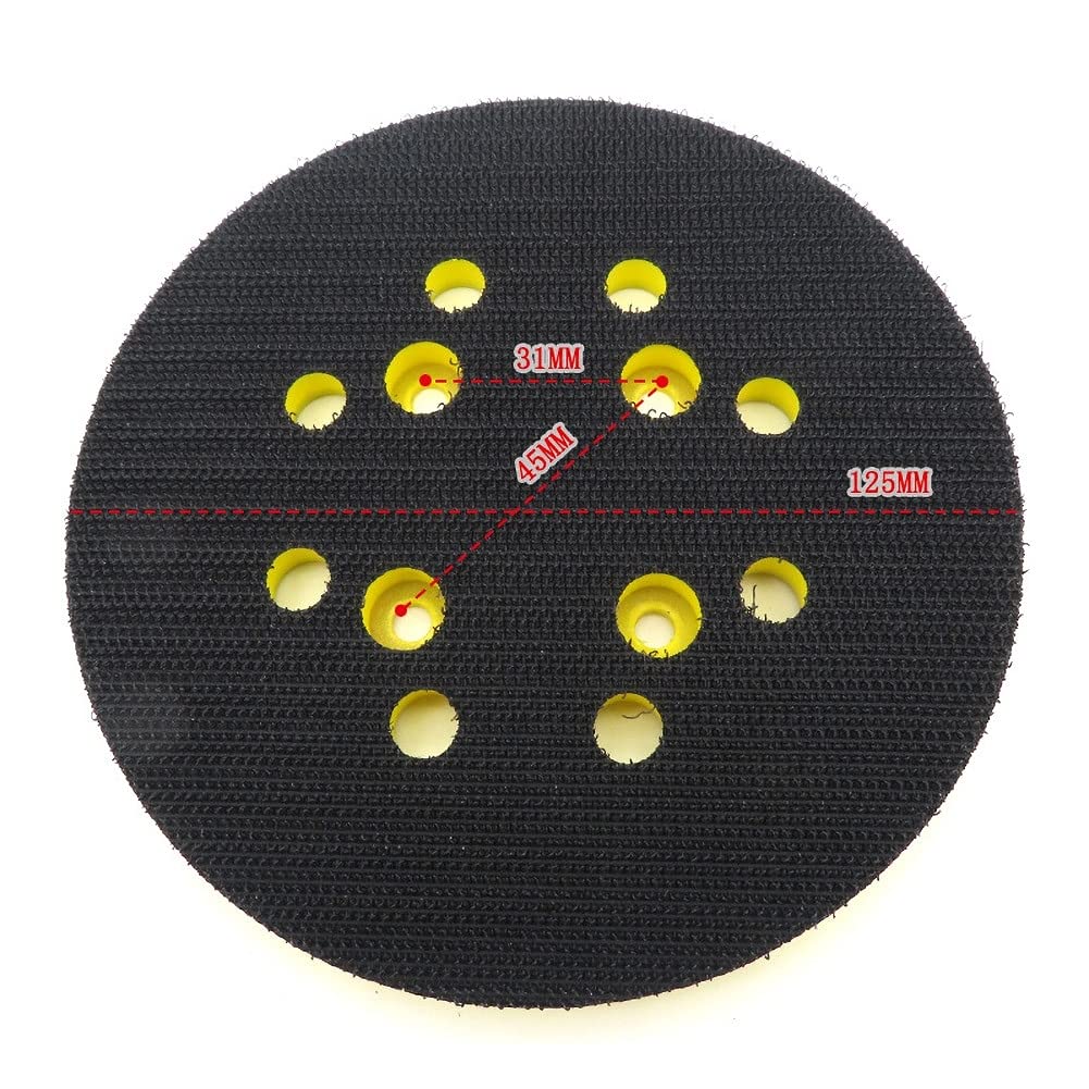 5-Inch 8-Hole Sander Base Pad with 4 Nails - Replacement Polishing Disc for Electric Grinders (Yellow) - Perfect for Woodworking, Metal Polishing & DIY Projects