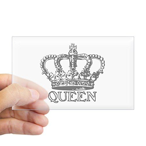 Clear - Queen Crown Rectangle Sticker