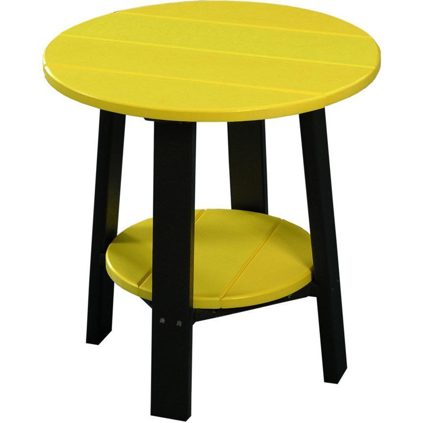 LuxCraft Yellow Recycled Plastic Deluxe End Table - Eco-Friendly Side Table for Living Room, Bedroom & Patio - Modern Small Accent Table for Home Decor