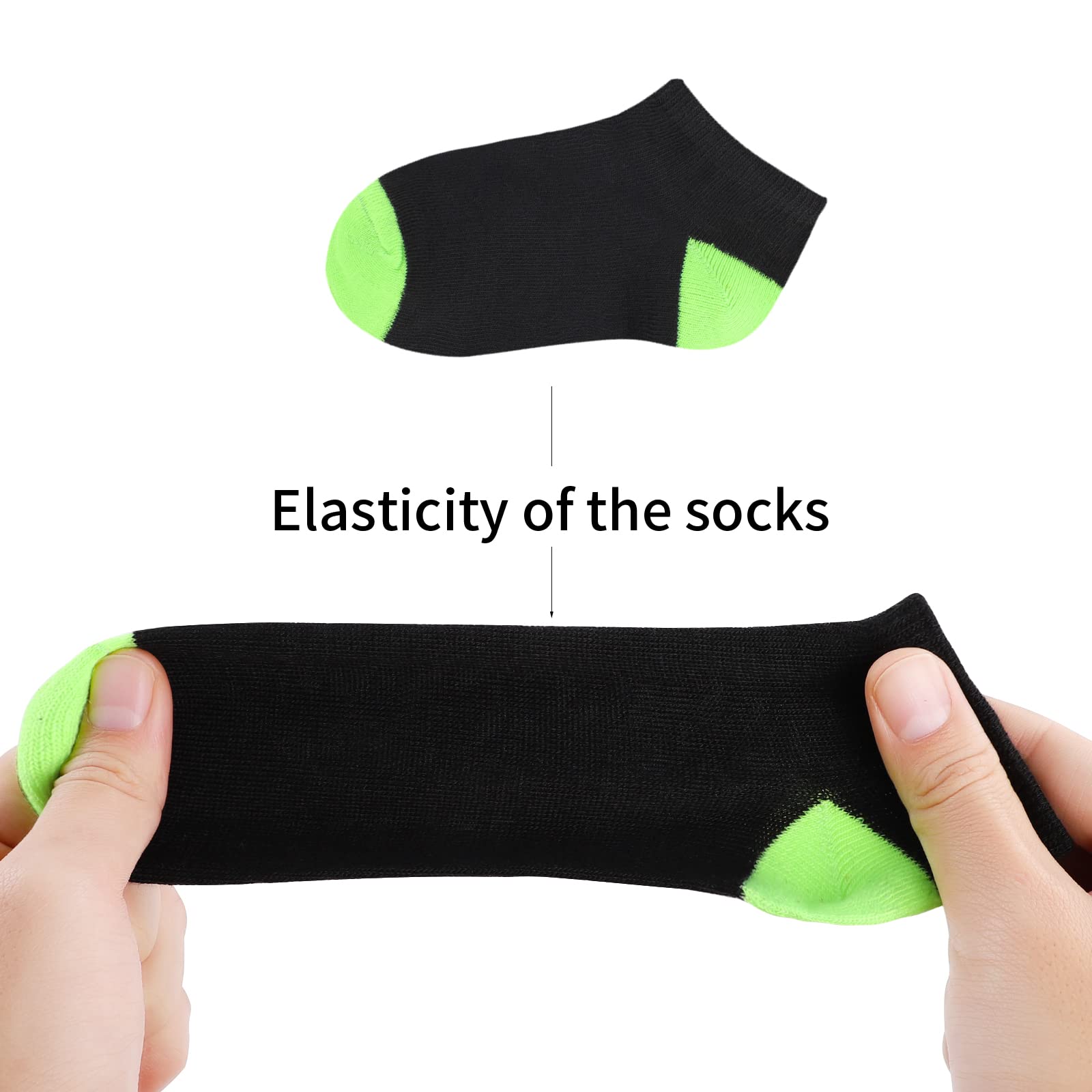 BOOPH 12 Pairs Kids Ankle Socks for Boys & Girls - Low Cut Half Cushion Athletic Socks for Running, Sports & Everyday Wear - Soft Breathable Cotton Blend (Sizes 4-8)