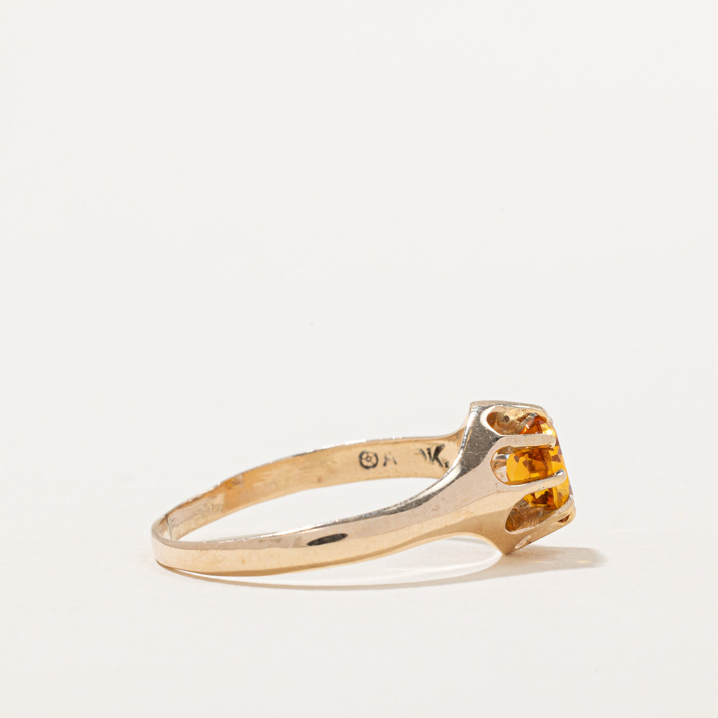 Claw Set Citrine Ring | 0.44ct Natural Citrine Gemstone | Size 7.25 | Dainty Gold Jewelry for Women | Perfect for Everyday Wear, Gift Giving & Special Occasions