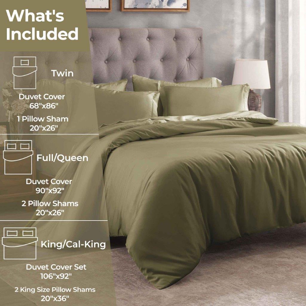 Premium Egyptian Cotton 400 Thread Count Duvet Cover Set - Ultra Soft & Breathable Bedding for Luxury Hotels & Master Bedrooms