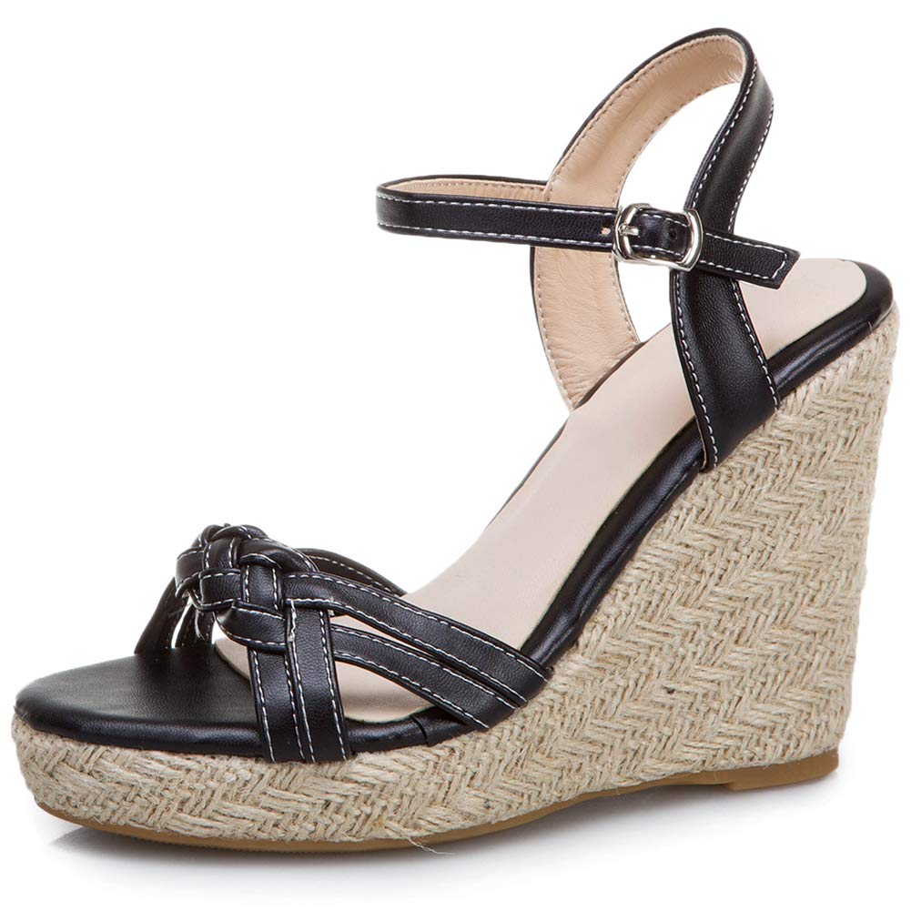 SaraIris Women's Wedge Heel Sandals with Ankle Strap - Classic Slingback Platform Espadrille Summer Shoes for Beach, Vacation & Casual Outings