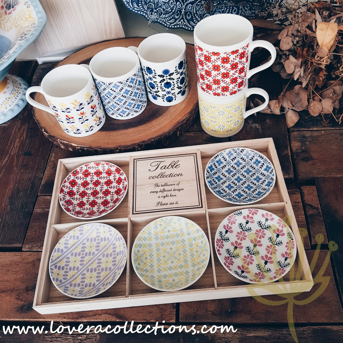Japanese Fabric Gift Set with Matching Mugs - 65% Off Clearance Sale - Perfect for Home Decor, Tea Time & Thoughtful Presents