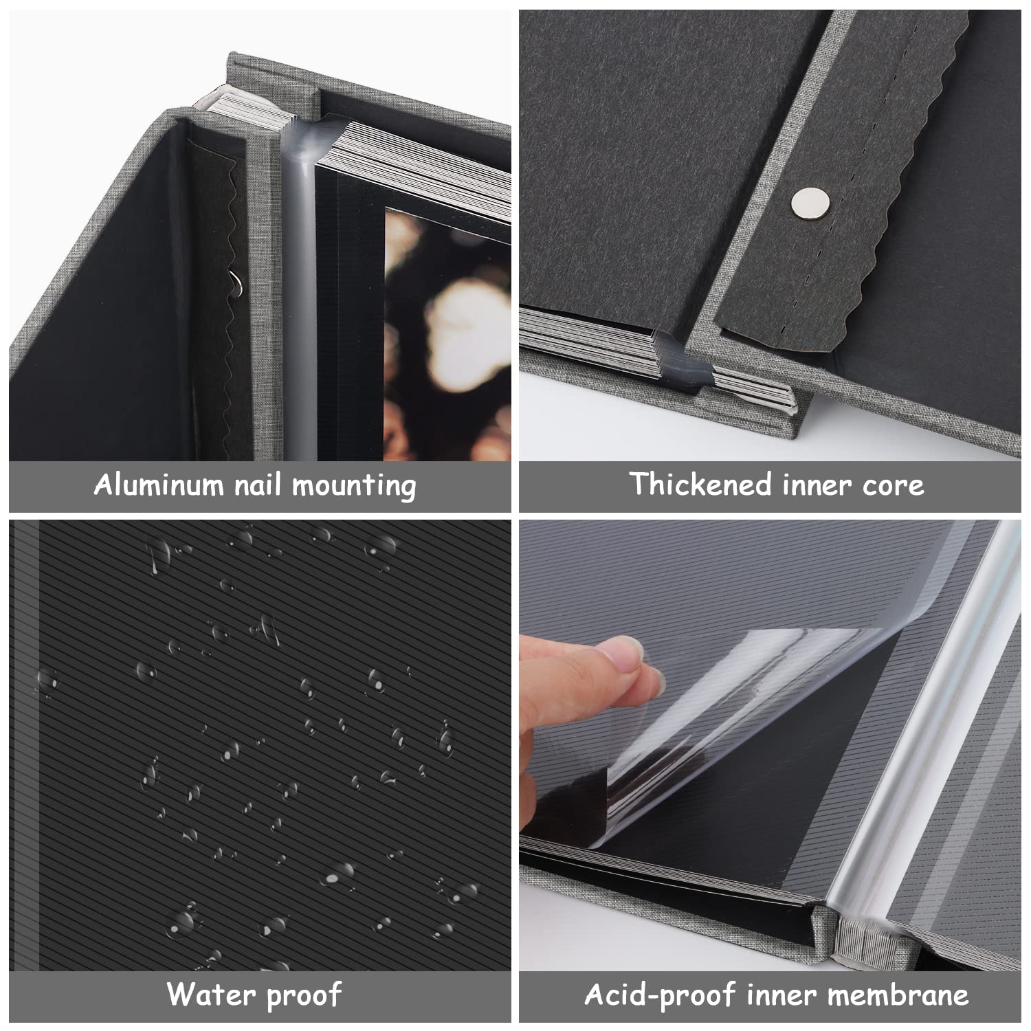 Self-Adhesive Photo Album with 60 Magnetic Sticky Pages - Holds 8x10, 5x7, 4x6, 6x8 & 3x5 Photos - Perfect for Family Memories, Wedding Albums & Baby Pictures - Great for Scrapbooking, Home Decor & Gift Giving