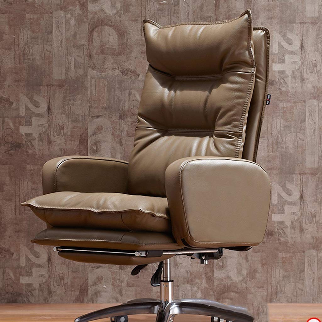 Premium FMOGE Leather Office Desk Chair - Ergonomic Executive & Gaming Chair with Reclining Back - Home Office & Anchor Chair for Comfortable Work & Gaming Sessions