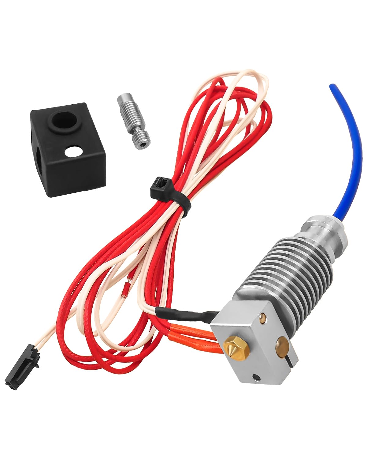 24V 40W 1.75mm 3D Printer Hotend J-Head Extruder Kit - Compatible with Prusa i3 MK3/MK3S/MK3S+ & E3D V6 Printers - Includes Silicon Cover & 0.4mm Nozzle - Perfect for DIY 3D Printing, Prototyping & Remote Printing Projects
