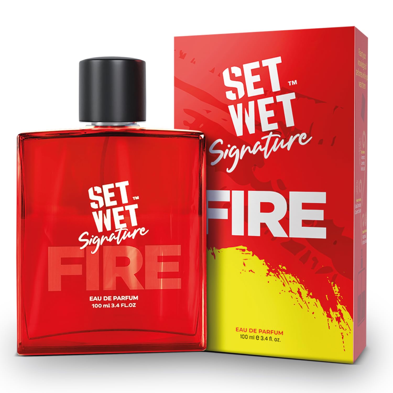 Set Wet Fire Perfume for Men - 100ml Long Lasting Woody Cologne | Best Men's Fragrance Gift for Date Night & Special Occasions | Day & Night Wear | Office, Dinner & Romantic Events