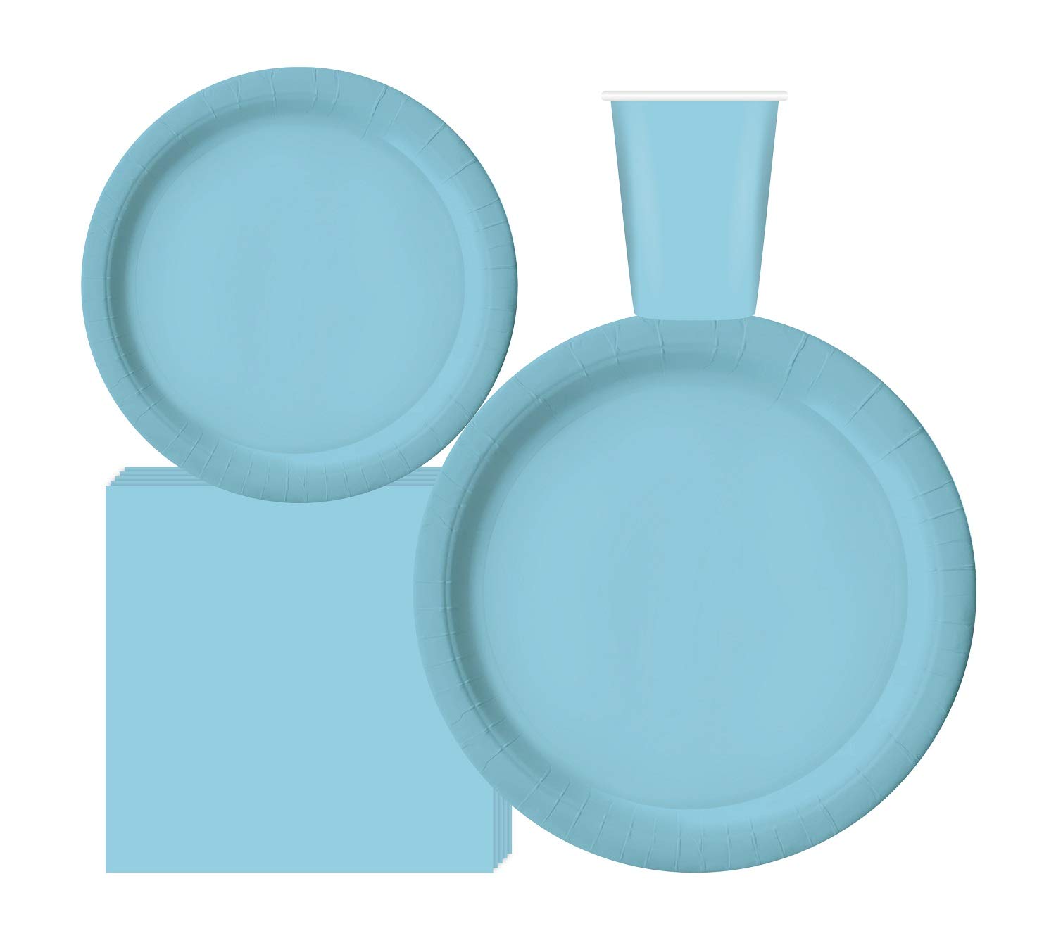 Gender Reveal Party Supplies Set - 50 Count Disposable Dinner Plates, Dessert Plates, Cups & Napkins in Pink & Blue - Perfect for Baby Shower, Birthday Celebrations & Gender Announcement Parties