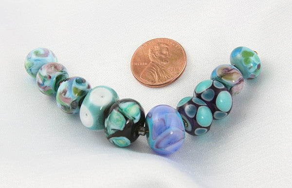 Handmade Teal Lampwork Glass Beads for Jewelry Making - DIY Craft Supplies for Necklaces, Bracelets & Earrings - Perfect for Boho, Wedding & Gift Projects