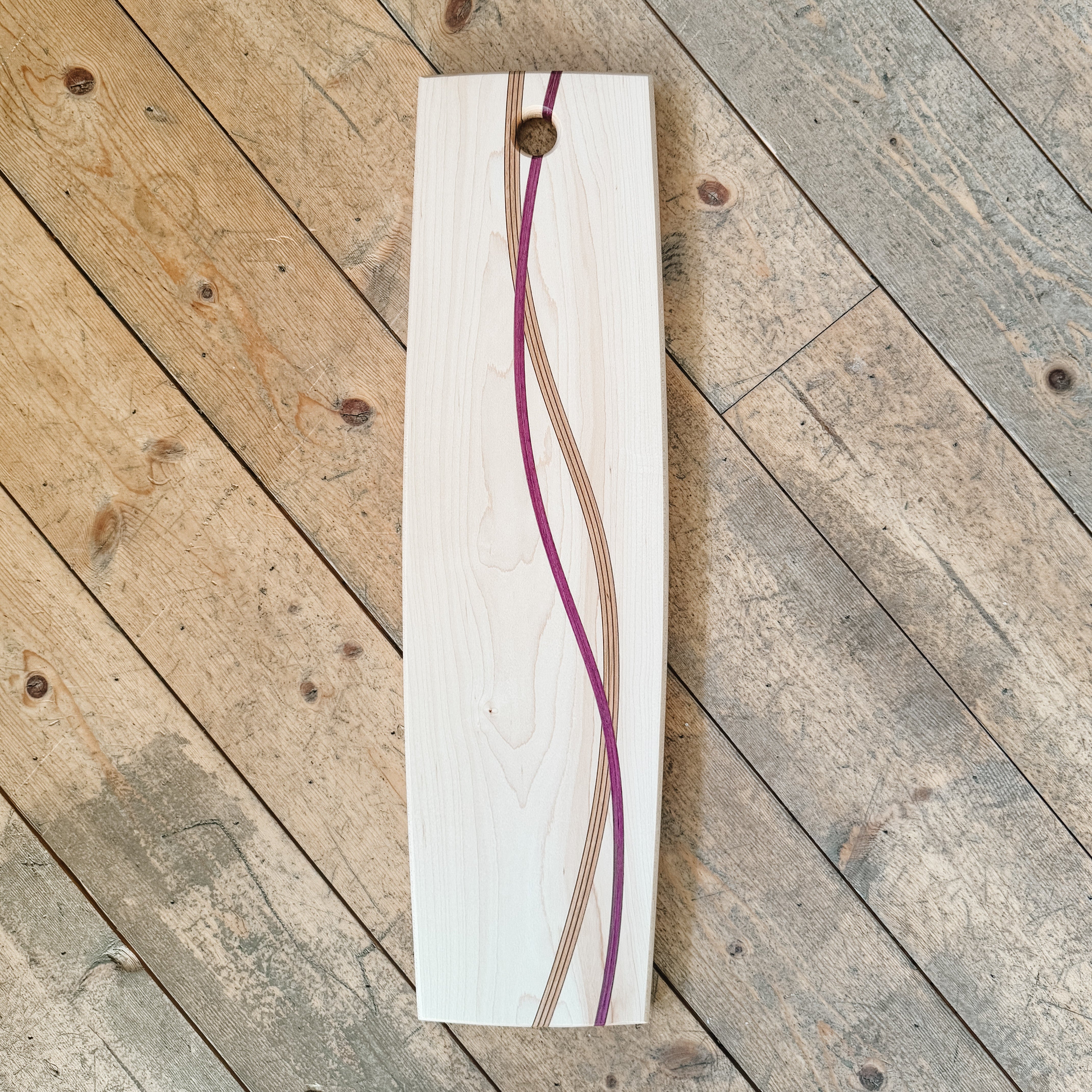 Premium KOO WOODWORK Medium Inlaid Charcuterie Board - Handcrafted Wood Cheese & Charcuterie Serving Tray - Perfect for Entertaining, Wine Pairings & Gourmet Appetizers