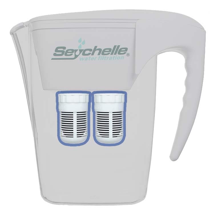 Seychelle pH2O Alkaline Water Filter Pitcher Replacement Cartridges - 2 Pack for Clean, Healthy Drinking Water at Home & Office