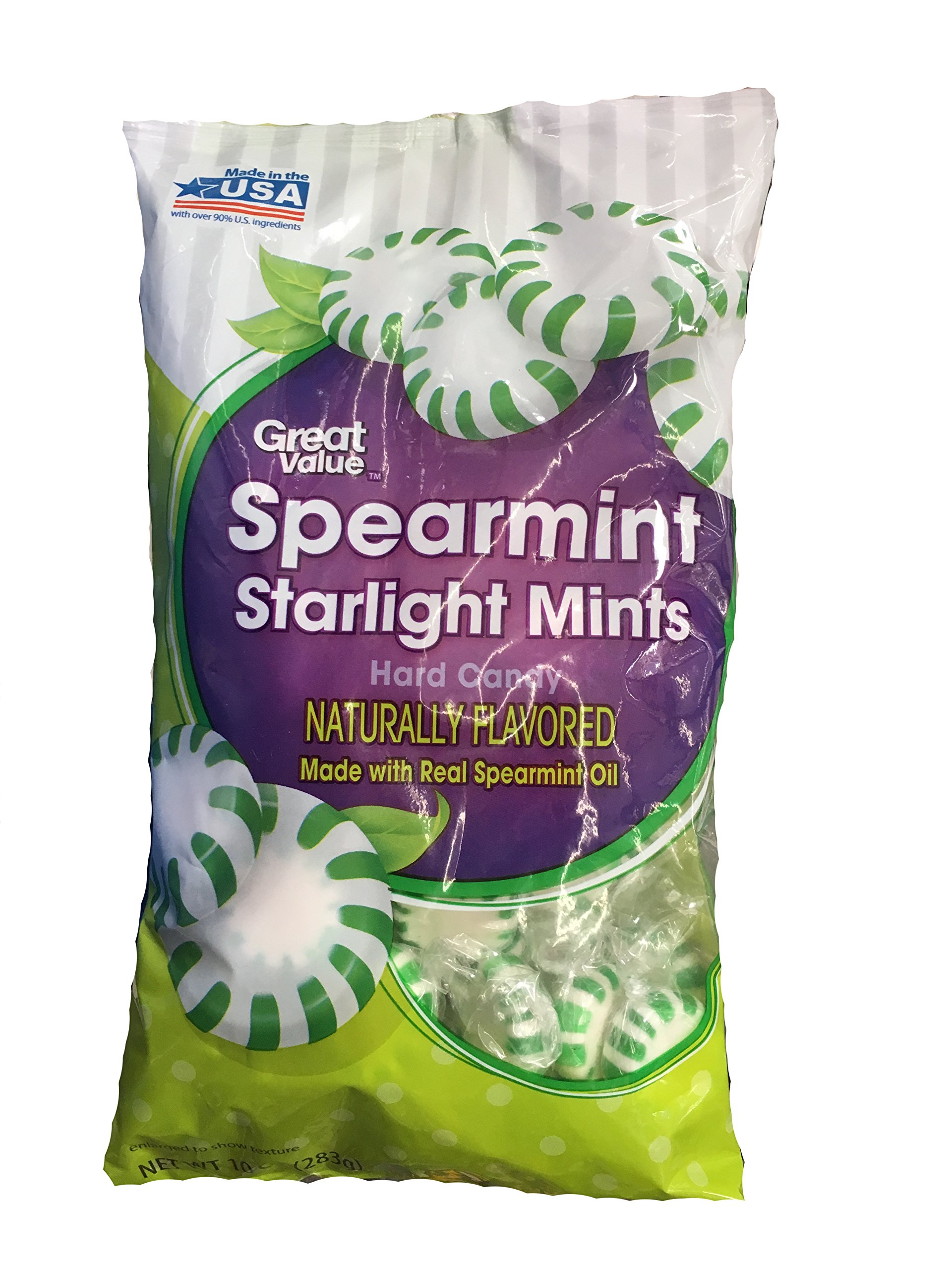 Great Value Starlight Mints Spearmint Hard Candy - 10 oz Bulk Pack | Refreshing Breath Mints for Office, Travel & After Meals