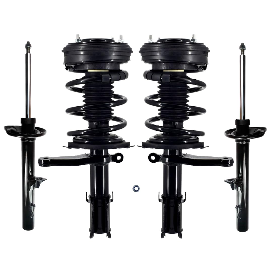 PM Auto Set 4 Front Quick Strut & Coil Spring with Rear Strut Compatible with 1998-2004 Chrysler Concorde - Easy Installation & Smooth Ride for Sedans