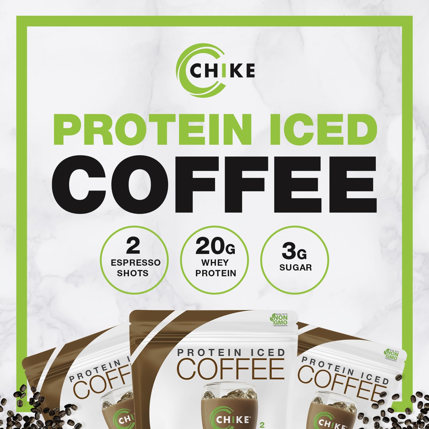 Chike Natural Caffe Mocha High Protein Iced Coffee - 20g Protein, 2 Shots Espresso, Non-GMO, Keto & Gluten Free (16.3oz, 14 Servings) - Perfect for Post-Workout Recovery, Morning Energy Boost & On-the-Go Nutrition