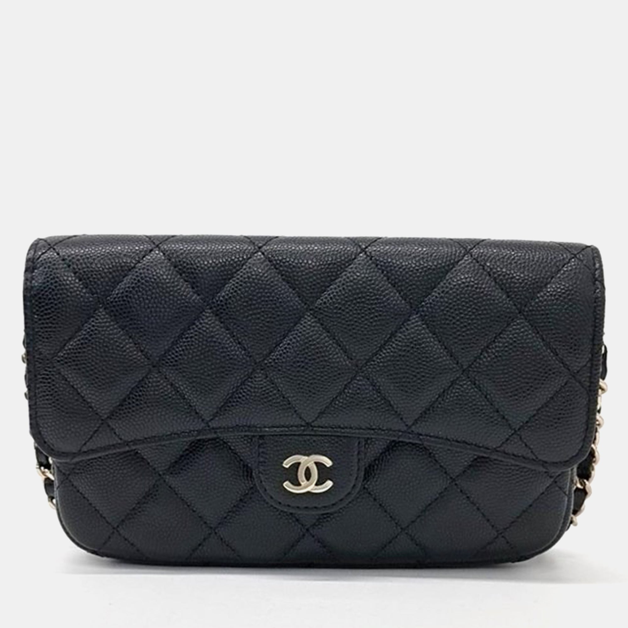 Luxury Black Caviar Leather Mini Crossbody Bag for Women - Stylish & Durable Small Shoulder Purse - Perfect for Parties, Travel & Everyday Use