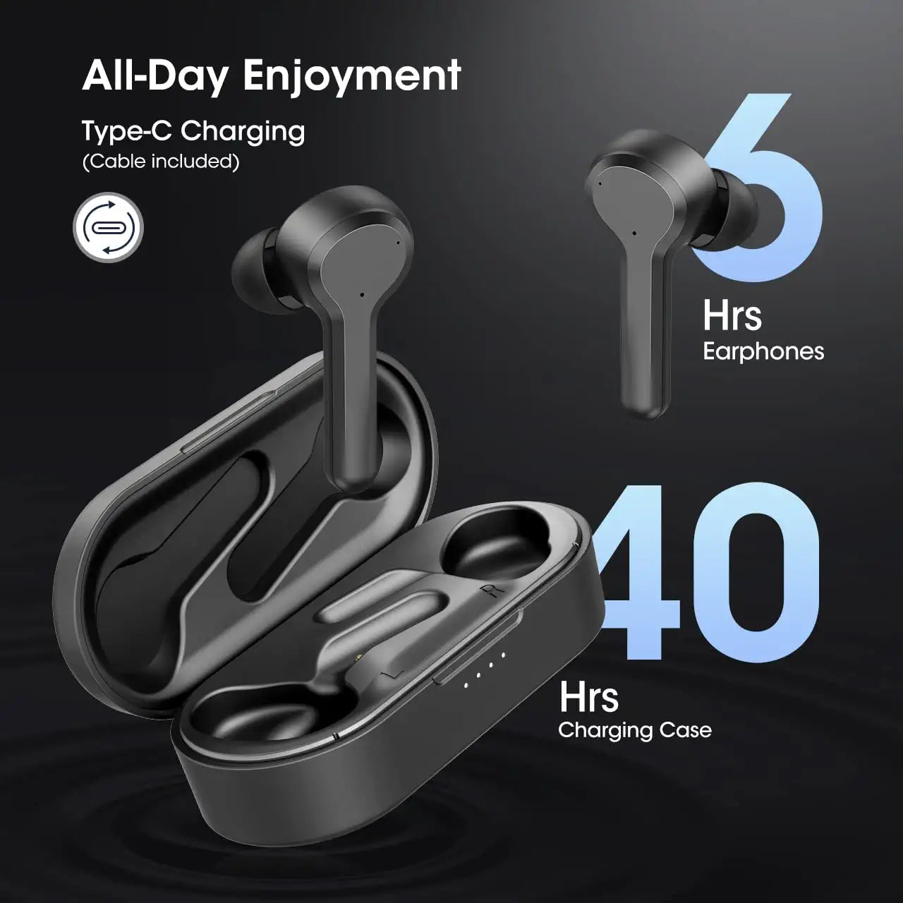 Wireless Bluetooth Earbuds with 4-Mic Noise Cancelling & Punchy Bass - In-Ear Headphones for Calls, Music & Workouts | Perfect for Commuting, Gym & Travel