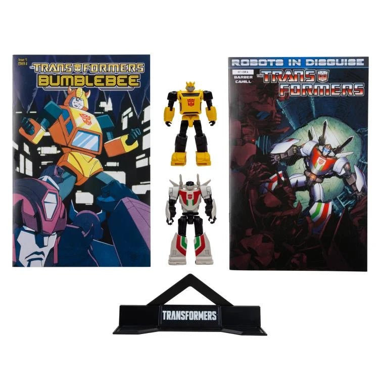 Transformers Page Punchers Action Figures - Bumblebee & Wheeljack 2-Pack with Exclusive Comic Book | Collectible Robot Toys for Kids & Adults | Perfect for Display, Play & Comic Book Collections