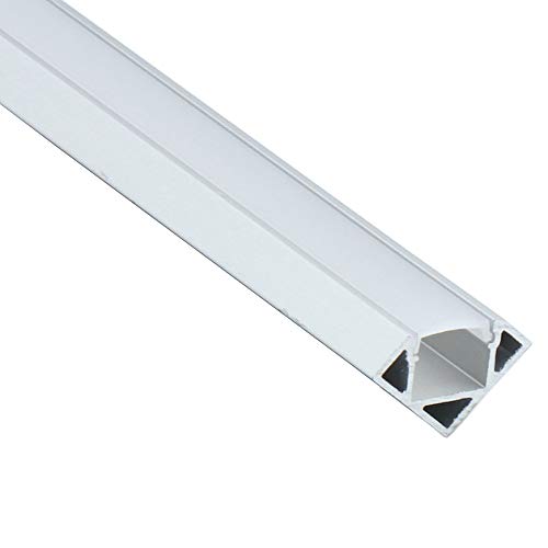 5-Pack 8ft (2.4Meter) Aluminum LED Channel with Frosted Diffuser - 965 Series LED Profile for 12mm/0.47