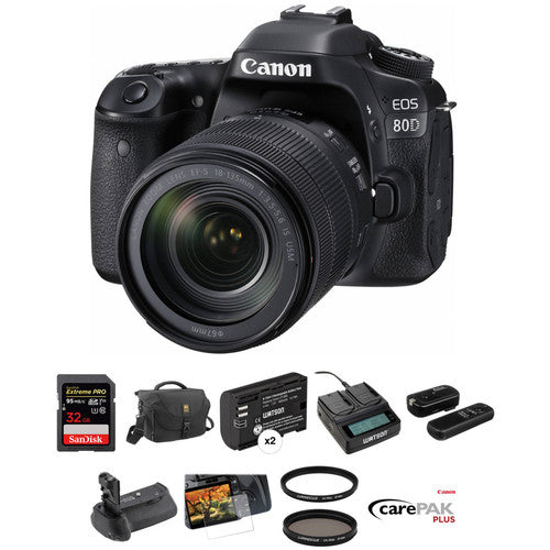 Canon EOS 80D DSLR Camera with 18-135mm Lens Kit - Professional Photography for Travel, Sports & Portraits