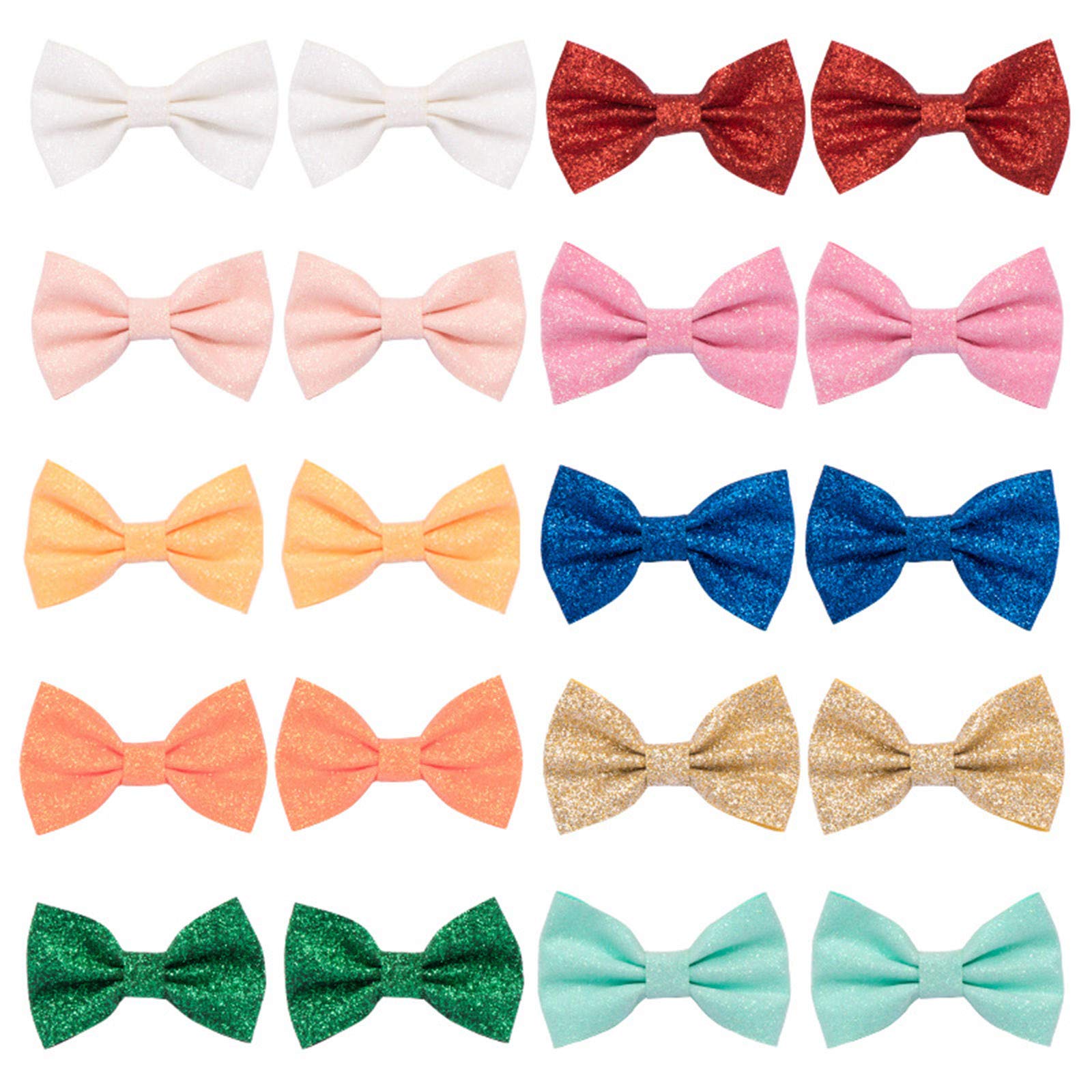 Baby Girls Hair Bows - 10-Pack Bling Headbands for Toddlers & Infants | Party & Daily Wear