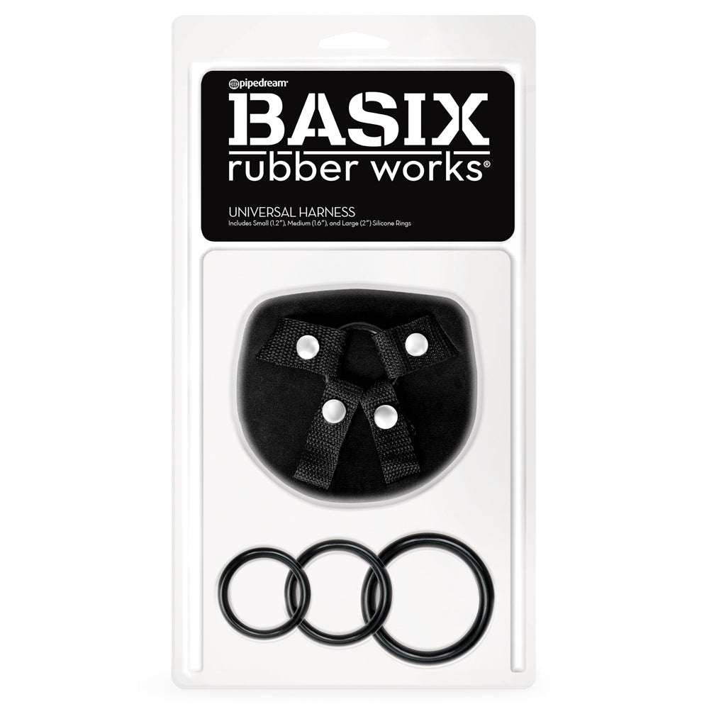 Basix Rubber Works Universal Strap-On Harness for Adults - Adjustable Leather Bondage Gear for BDSM, Role Play & Couples Play - Perfect for Lingerie, Costumes & Sensual Exploration