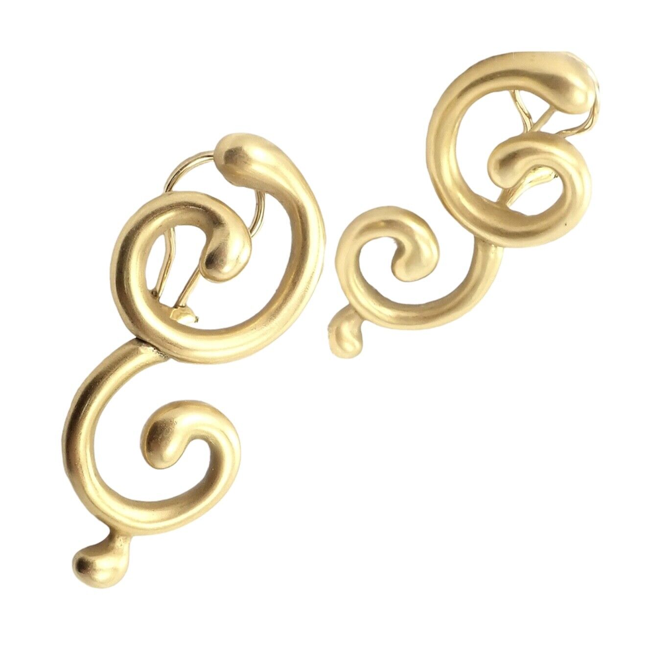 Authentic Vintage Angela Cummings 18K Yellow Gold Curl Earrings - Rare Collectible Jewelry for Women, Perfect Gift for Anniversary & Special Occasions
