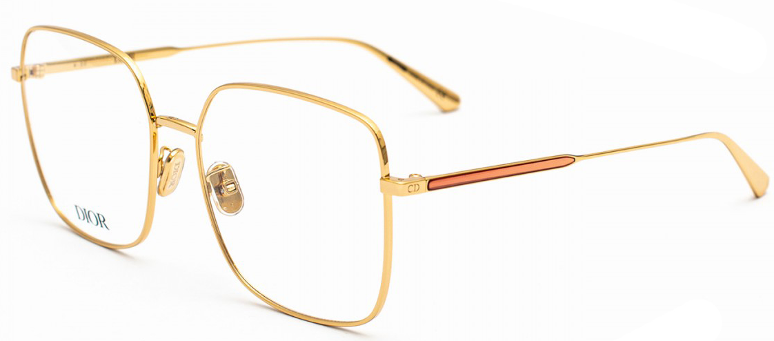 Christian Dior GEM DIORO SU A800 Gold Square Women's Eyeglasses - Luxury Designer Glasses for Women, Fashionable Square Frames for Everyday Wear & Office Style