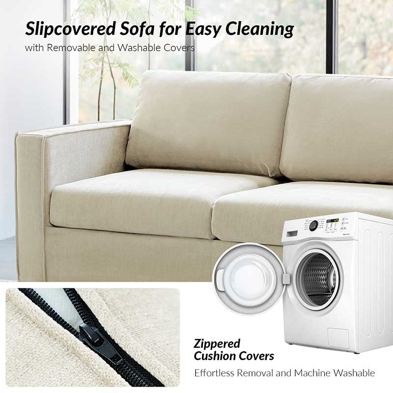 Dilcia 3-Piece Slipcovered Sofa Set - Modern Living Room Furniture with Removable Covers for Easy Cleaning | Perfect for Small Spaces, Apartments & Cozy Home Decor