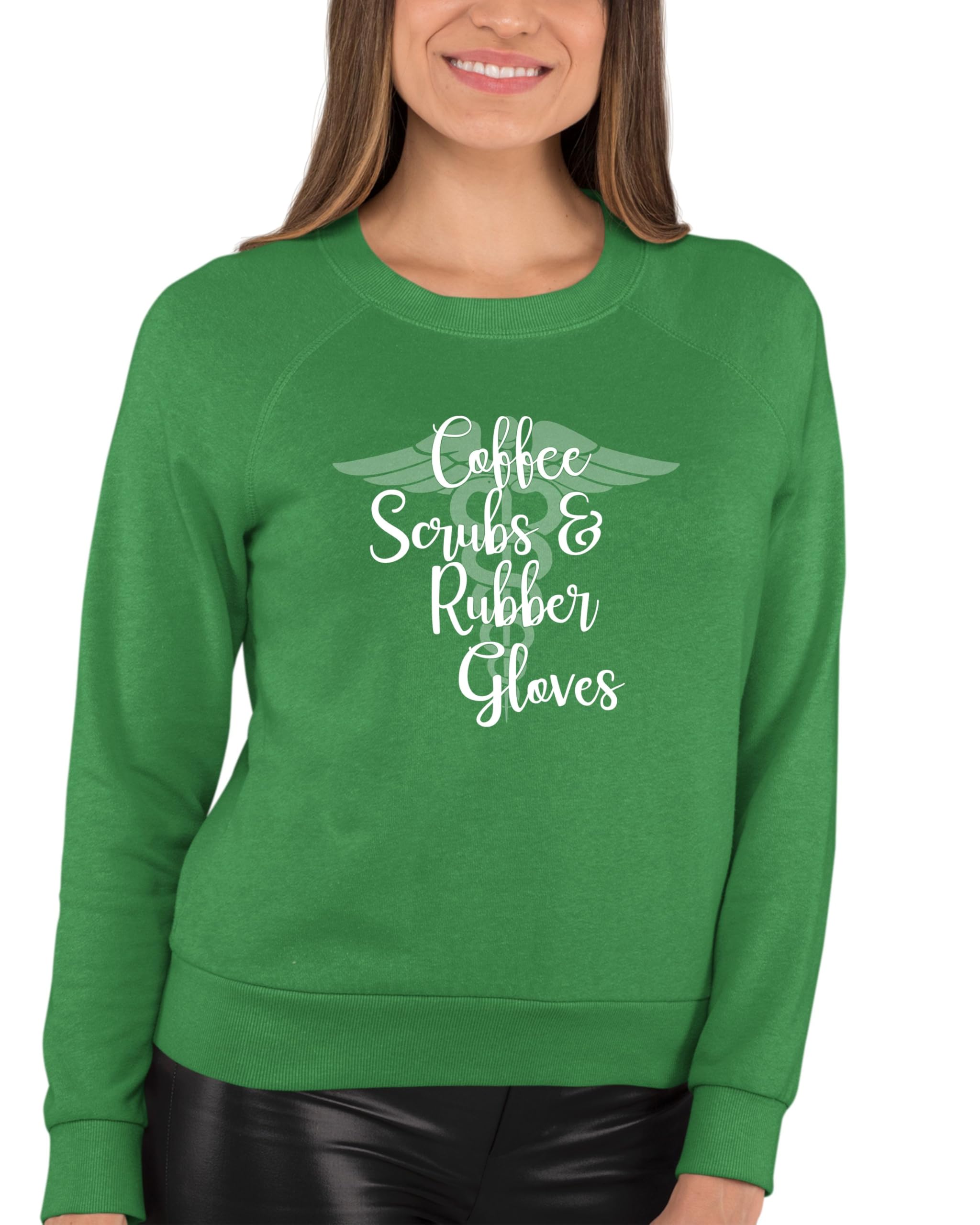 Premium Adult Coffee Scrubs & Rubber Gloves for Nurses & Doctors - Comfortable Medical Crewneck Sweatshirt | Ideal for Healthcare Professionals & Spa Treatments