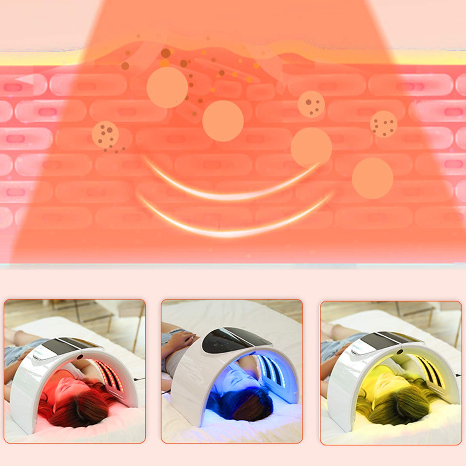 7-Color LED Face Mask with PDT Photon Therapy for Facial & Body Skin Care - Touch Screen Control - Salon & Spa Equipment - USA Stock - Perfect for Anti-Aging, Acne Treatment & Skin Rejuvenation at Home