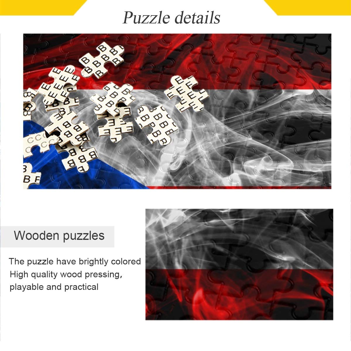 500-Piece Jigsaw Puzzle for Adults & Kids - Puerto Rico Smoke Flag Puzzle Toy | Fun Family Game Night & Educational Activity for All Ages