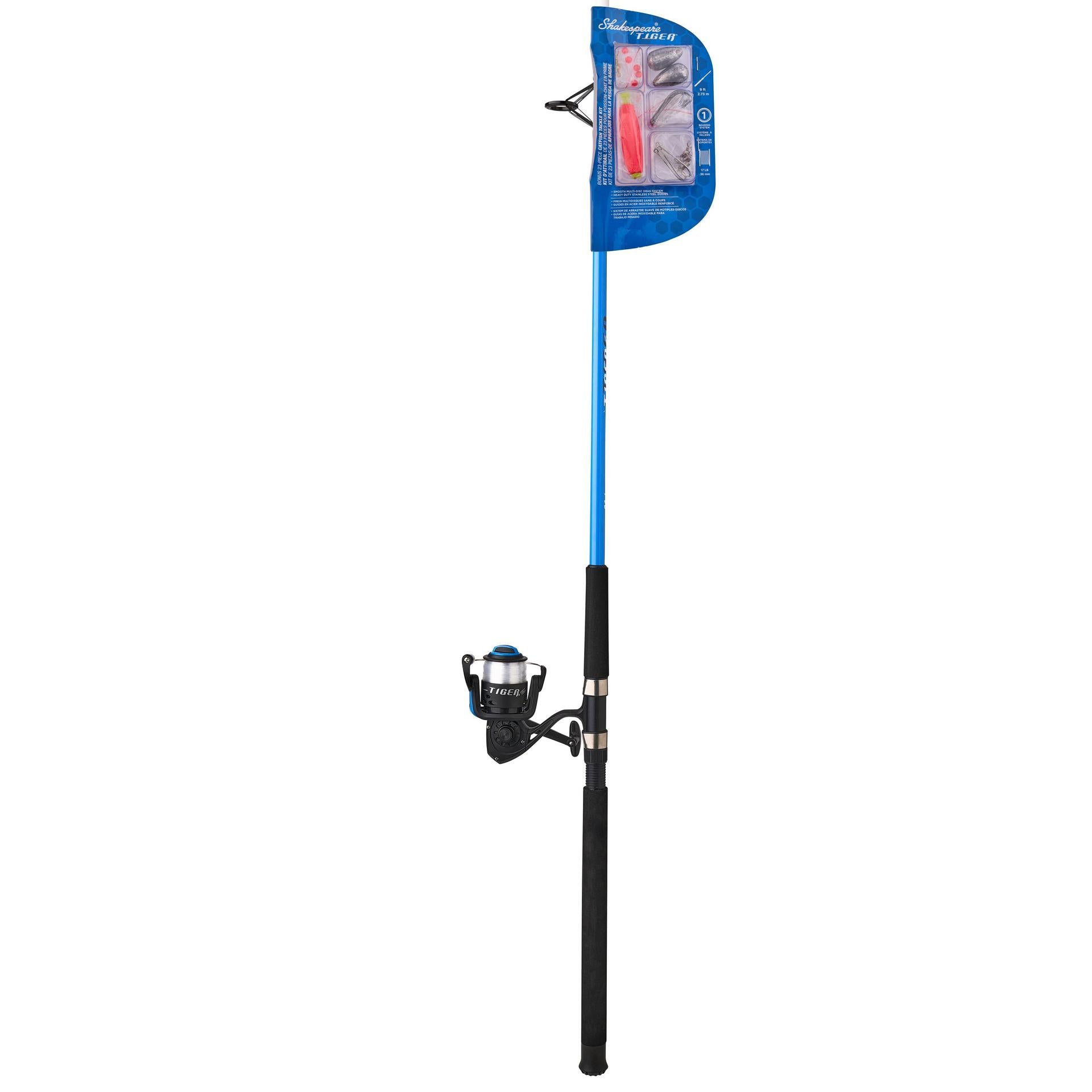 Tiger® Spinning Catfish Fishing Combo Kit - Complete Rod and Reel Set for Freshwater & Saltwater Angling - Perfect for Shore Fishing, Boat Trips, and Catfish Tournaments