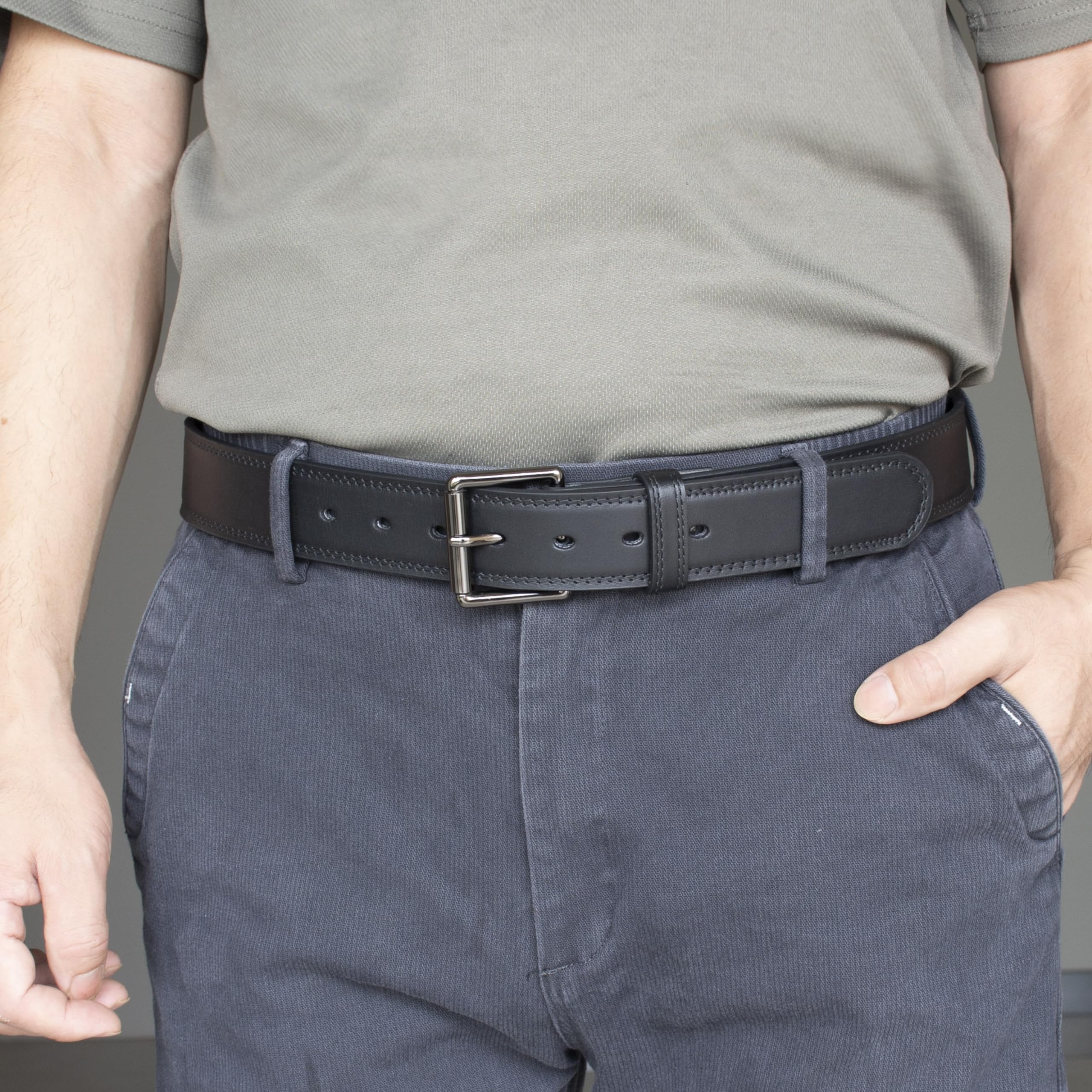 **Heavy Duty Leather Gun Belts for Men – Reinforced Core Concealed Carry (CCW) Belt – Perfect for Everyday Wear, Outdoor Activities & Tactical Use**
