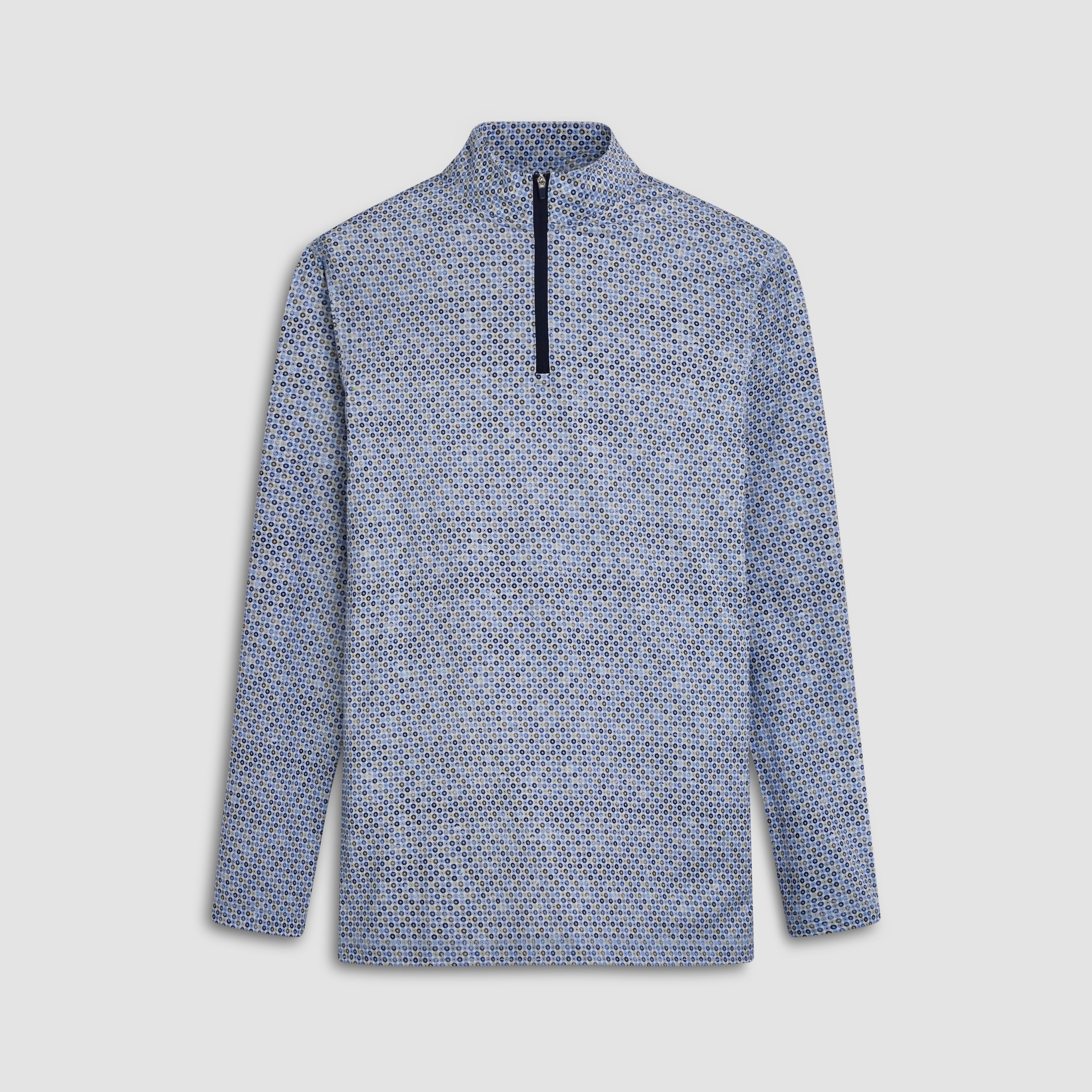 Anthony Floral Mosaic Print OoohCotton Quarter Zip Pullover Sweater - Lightweight Casual Knit Top for Women | Perfect for Spring Outfits, Office Wear & Weekend Brunch