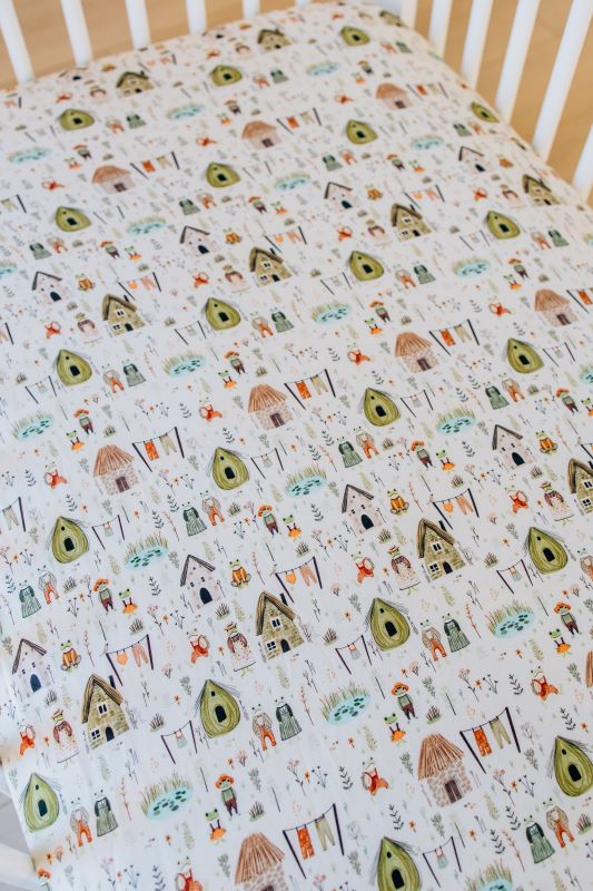 Hoppy Homestead Organic Cotton Crib Sheet - Soft, Breathable & Hypoallergenic Baby Bedding for Nursery, Crib & Toddler Bed - Perfect for Newborns, Infants & Kids