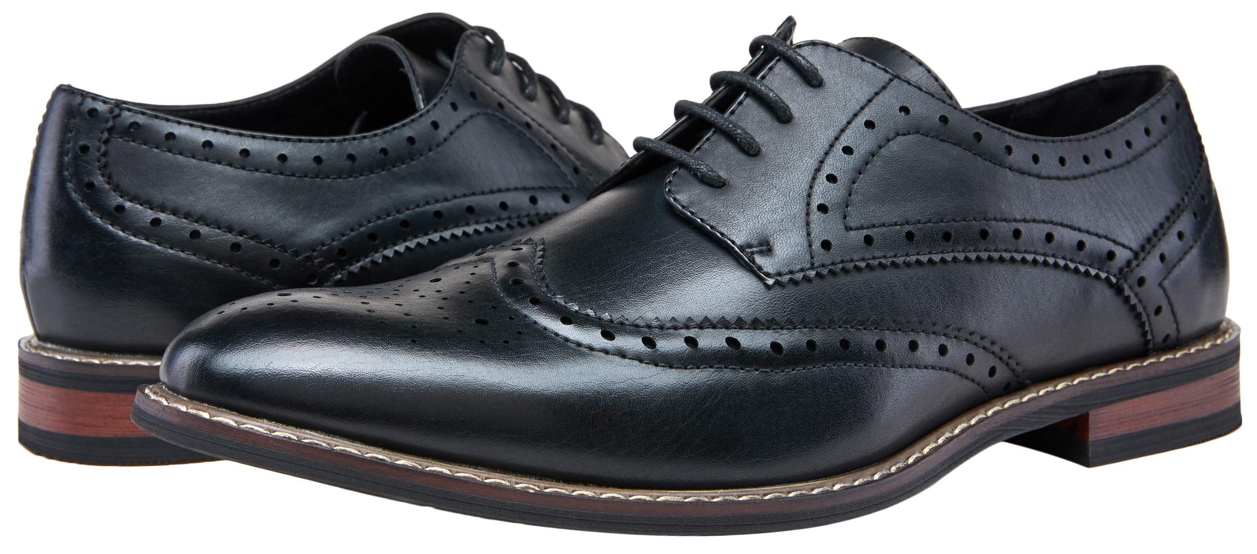 Premium Jousen Men's Wingtip Oxford Dress Shoes - Classic Cap Toe Brogue Business Formal Shoes for Office, Wedding & Special Occasions