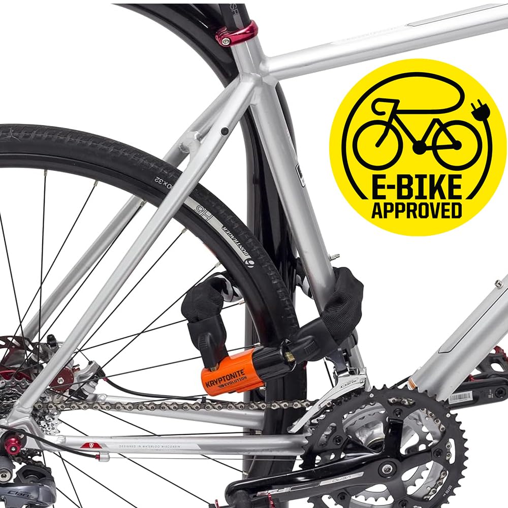 Kryptonite Evolution 1055 Mini Bike Chain Lock - 1.8 Feet 10mm Heavy Duty Steel Anti-Theft Bicycle Lock (Sold Secure Gold Rated) - Secure Keys Included for E-Bikes, Motorcycles, Scooters & Bicycles - Perfect for Urban Commuting, Bike Parking & Outdoor Storage