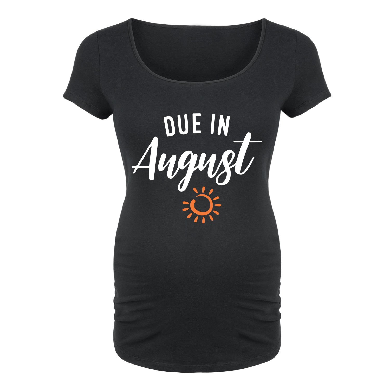 Bloom Maternity Scoop Neck T-Shirt for Pregnancy - Soft Comfort Stretch Cotton Top for Expecting Moms - Perfect for Maternity Photos, Baby Showers & Everyday Wear in August