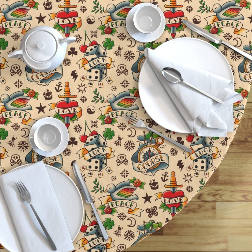 Custom Printed Cotton Sateen Tablecloth 90
