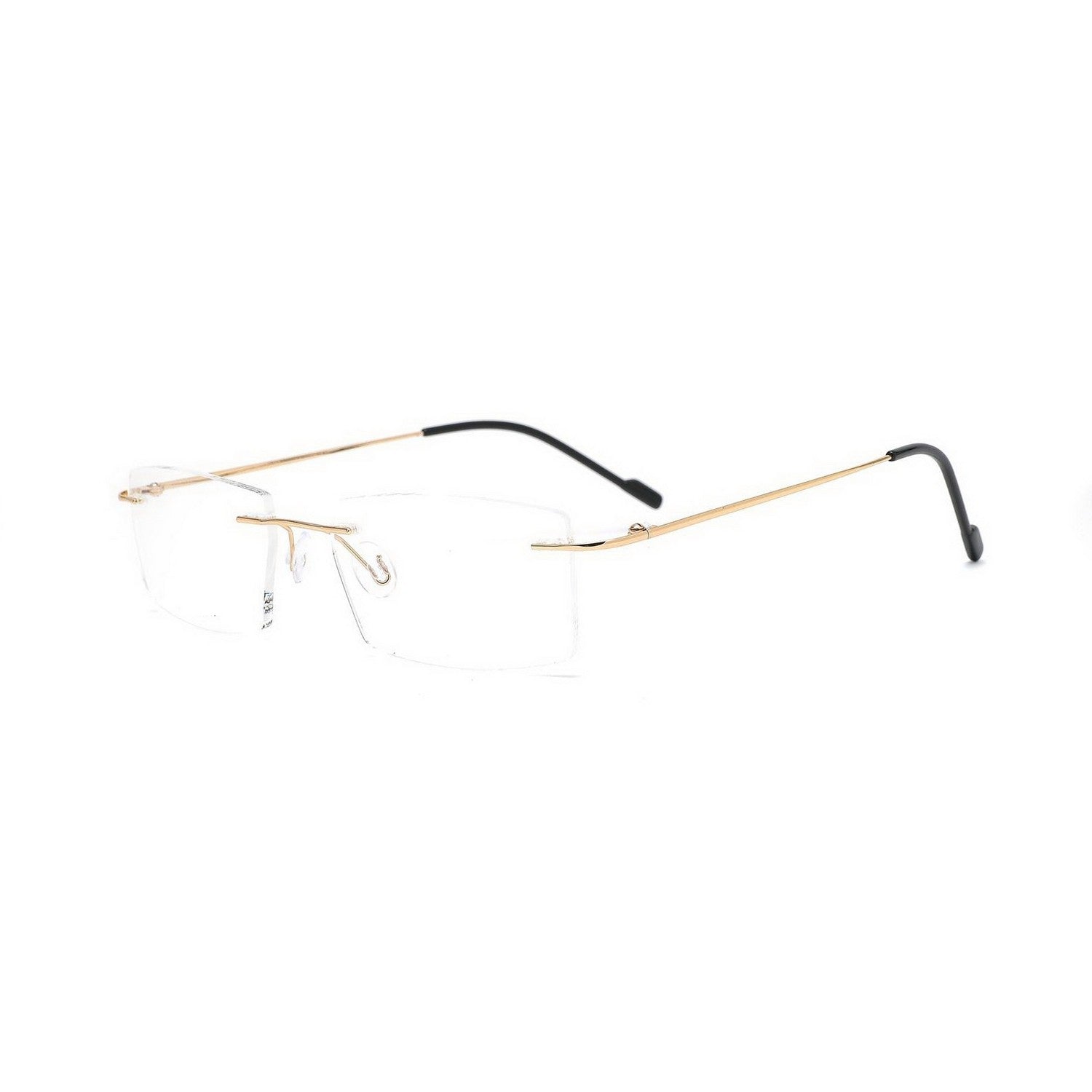 Stylish Rectangular Executive Rimless Glasses for Men & Women - Premium Lightweight Eyewear for Office, Business Meetings & Professional Settings