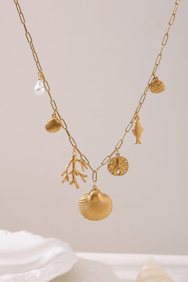 Elegant Shell Pearl Necklace for Women - Summer Beach Jewelry Gift for Her - Perfect for Vacations, Weddings & Boho Fashion