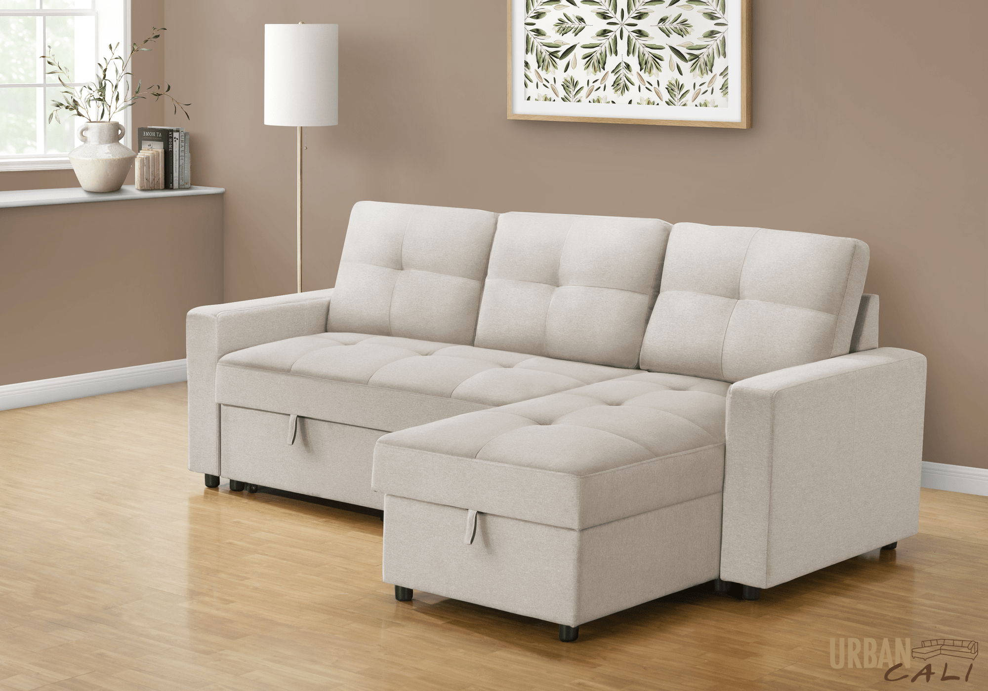 Venice Sleeper Sectional Sofa Bed with Reversible Storage Chaise - 5 Color Options | Convertible Couch for Small Spaces, Guest Room & Apartment Living