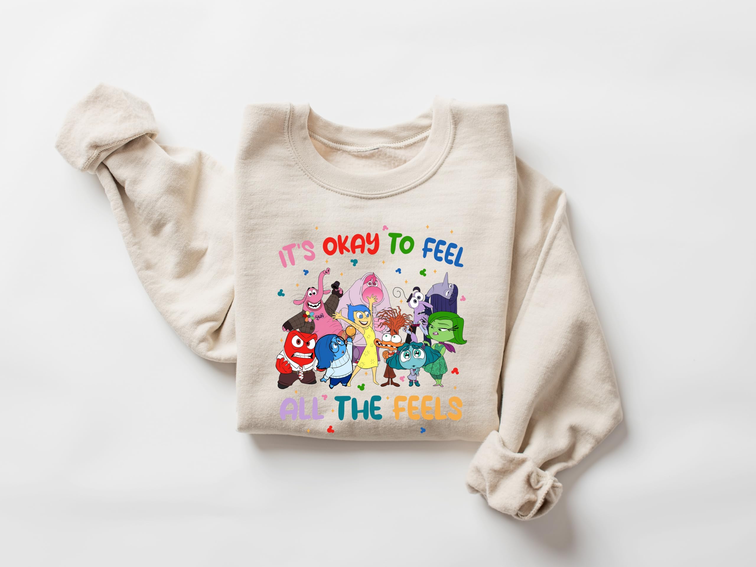 Inside Out It's Okay To Feel All The Feels T-Shirt - Emotional Awareness & Mental Health Shirt for BCBA, Speech Therapy, Paras & Inclusive Education - Perfect for Autism Awareness, Therapy Sessions & Self-Care Days
